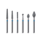 Kerr BluWhite Diamond Bur 508R 018 Round End Taper Medium Grit Blue FG 19mm (5)