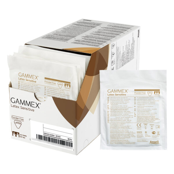 Ansell Gammex Sensitive Brown Latex Powder Free Sterile Gloves Size 7.0 (50)