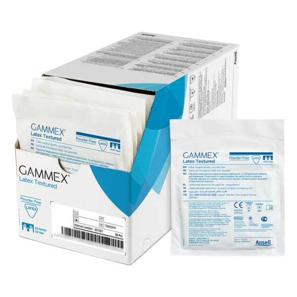 Ansell Gammex Textured Natural Latex Powder Free Sterile Gloves Size 8.5 (50)