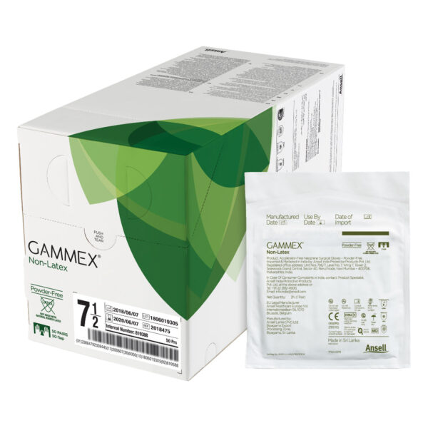 Ansell Gammex Green Neoprene Powder Free Sterile Gloves Size 7.5 (50) Ansell Gammex Green Neoprene Powder Free Sterile Gloves Size 7.5 (50)