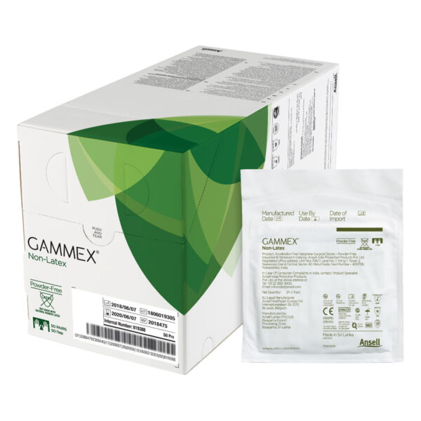 Ansell Gammex Green Neoprene Powder Free Sterile Gloves Size 9.0 (50)