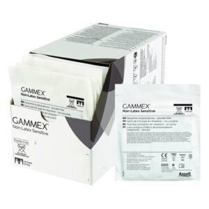 Ansell Gammex Sensitive Natural Neoprene Powder Free Sterile Gloves Size 7.5 (50)