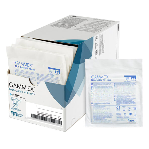 Ansell Gammex PI Micro White Polyisoprene Powder Free Sterile Gloves Size 7.5 (50)