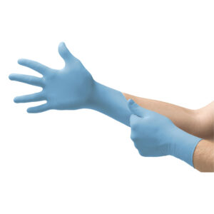 Ansell Micro-Touch Nitra-Tex Blue Nitrile Powder Free Gloves Large 100's (10)