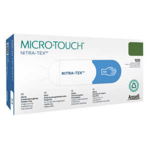 Ansell Micro-Touch Nitra-Tex Blue Nitrile Powder Free Gloves Extra Large 100's (10)