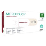 Ansell Micro-Touch DermaClean White Latex Powder Free Gloves Medium 100's (10)