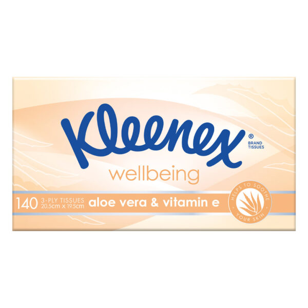 Kimberly-Clark Kleenex Facial Tissues with Aloe Vera White 3 Ply 140's (24)