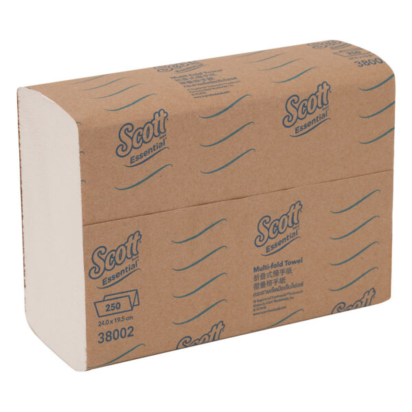 Kimberly-Clark Scott Essential Multifold Hand Towels White 24cm x 19.5cm 250's (16) Kimberly-Clark Scott Essential Multifold Hand Towels White 24cm x 19.5cm 250's (16)