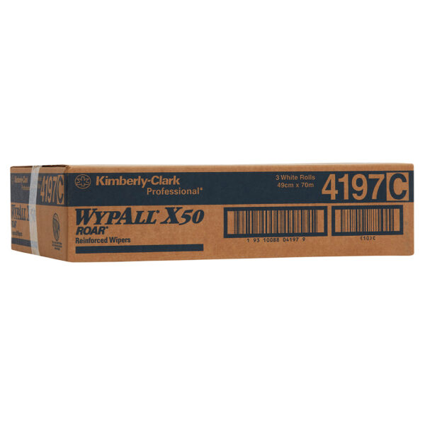 Kimberly-Clark Wypall X50 Roll Wipers Large White 49cm x 70m Roll (3)