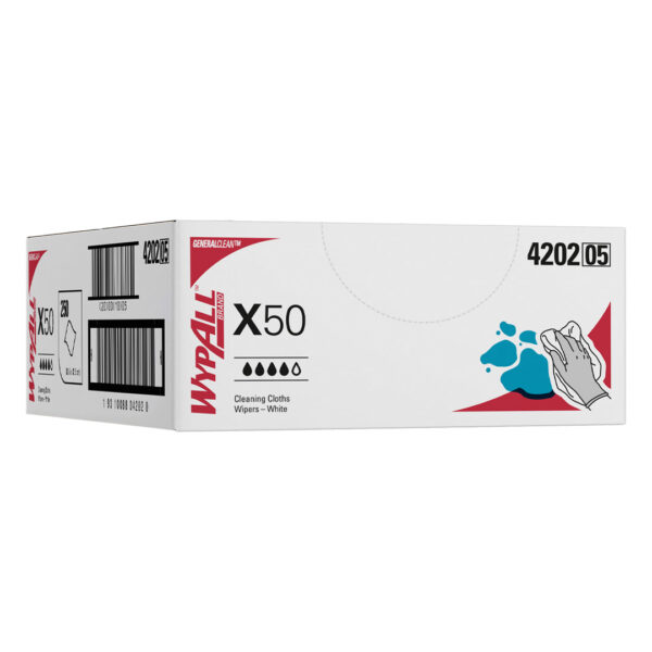 Kimberly-Clark Wypall X50 Single Sheet Wipers White 32.5cm x 24.5cm (250)