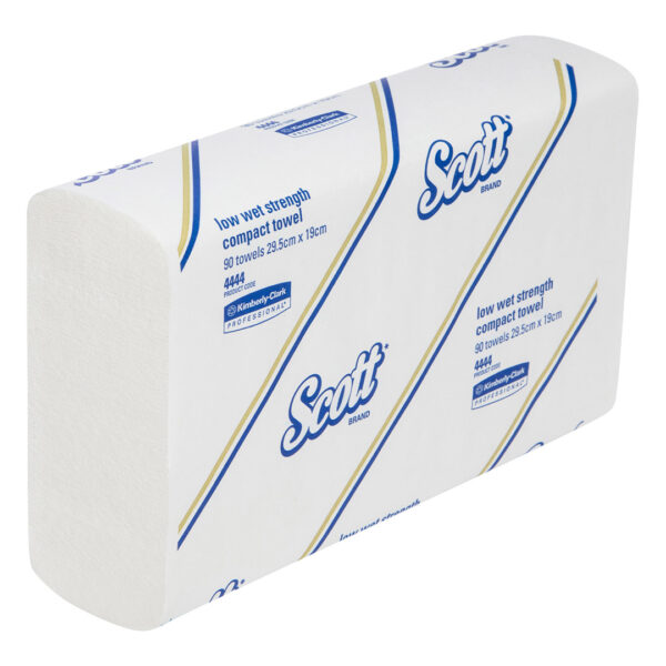 Kimberly-Clark Scott Compact Hand Towels Low Wet Strength White 29.5cm x 19cm 90's (24) Kimberly-Clark Scott Compact Hand Towels Low Wet Strength White 29.5cm x 19cm 90's (24)