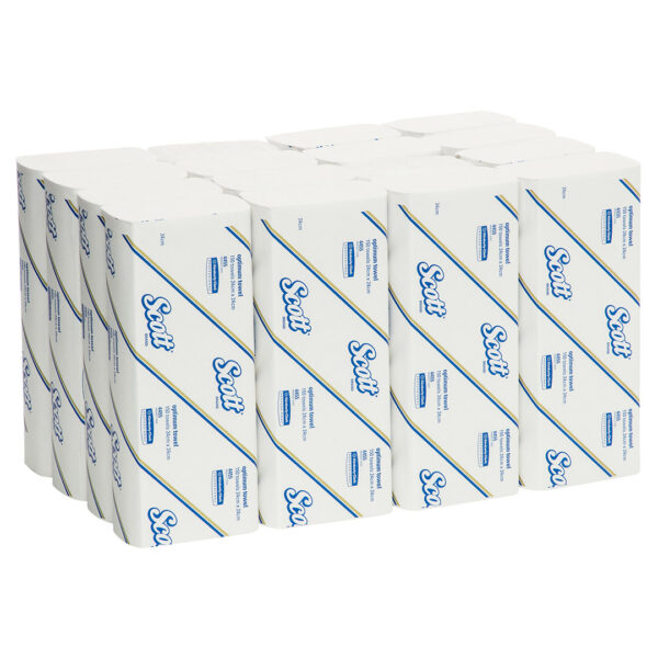 Kimberly-Clark Scott Optimum Hand Towels White 24cm x 24cm 150's (16)