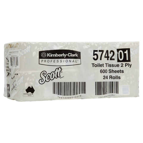 Kimberly-Clark Scott Toilet Rolls White 2 Ply 600 Sheets Individually Wrapped (24)