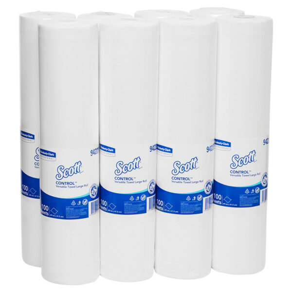 Kimberly-Clark Scott Control Versatile Towel Rolls White 49cm x 41.5cm 100's (8)
