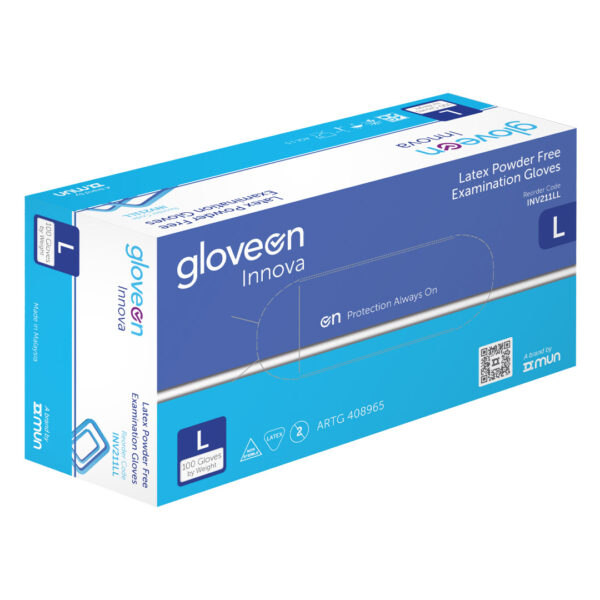 Mun GloveOn Innova Natural Latex Powder Free Gloves Large 100's (10) Mun GloveOn Innova Natural Latex Powder Free Gloves Large 100's (10)