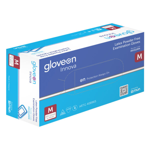Mun GloveOn Innova Natural Latex Powder Free Gloves Medium 100's (10) Mun GloveOn Innova Natural Latex Powder Free Gloves Medium 100's (10)