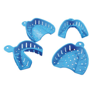 Unident UniBlu Impression Trays Disposable Medium Lower Blue (12)