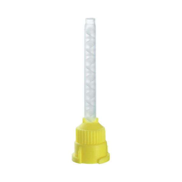 Unident Mixing Tips Yellow with Clear Spiral 70mm with 3.5mm Int. Dia. Flat Tip 1:1 (50)