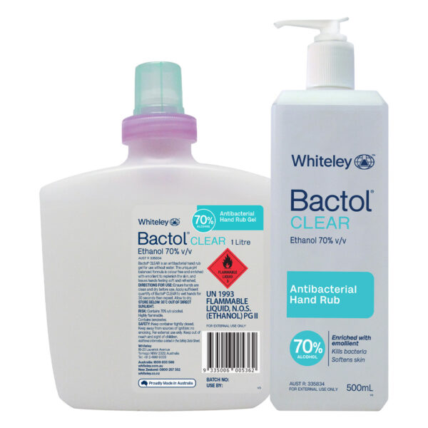Whiteley Bactol Clear Antibacterial Handrub Gel 1L Pod