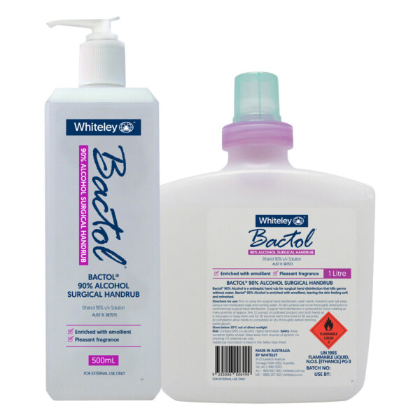 Whiteley Bactol 90% Alcohol Surgical Scrub 500ml Bottle