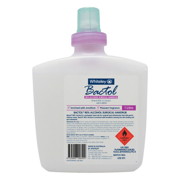 Whiteley Bactol 90% Alcohol Surgical Scrub 1L Pod Whiteley Bactol 90% Alcohol Surgical Scrub 1L Pod
