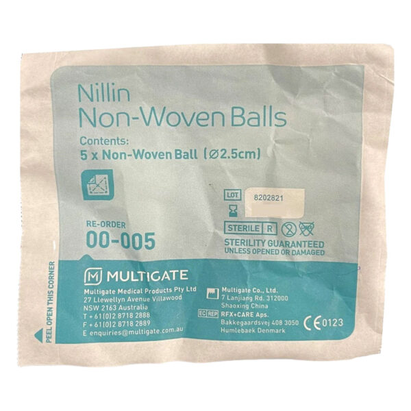 Multigate Nillin Non-Woven Gauze Balls 5's White Sterile (500)