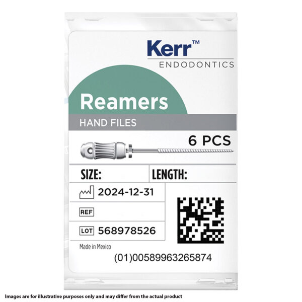 Kerr Endodontics Reamers 21mm No. 20 Yellow (6) Kerr Endodontics Reamers 21mm No. 20 Yellow (6)