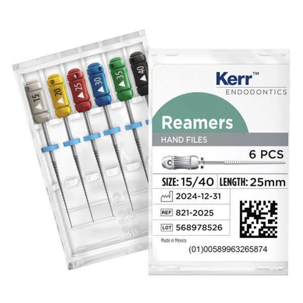 Kerr Endodontics Reamers 25mm No. 15-40 Assorted (6)