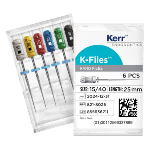 Kerr Endodontics K-Files 25mm No. 15-40 Assorted (6)