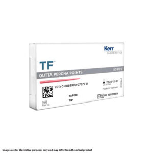 Kerr Endodontics TF Gutta Percha Points Spill Proof Pack .04 Taper No. 25 Red (50)