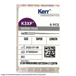 Kerr Endodontics K3XF NiTi Rotary Files .04 Taper 25mm No. 15 White (6)