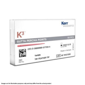 Kerr Endodontics K3 Gutta Percha Points Spill Proof Pack .06 Taper Feather Tip (50)