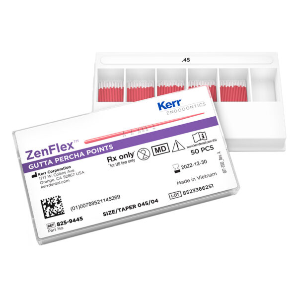 Kerr Endodontics ZenFlex Gutta Percha Points Spill Proof Pack .04 Taper 30mm No. 45 White (50) Kerr Endodontics ZenFlex Gutta Percha Points Spill Proof Pack .04 Taper 30mm No. 45 White (50)