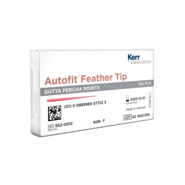 Kerr Endodontics Autofit Feathered Tip Gutta Percha Points Spill Proof Pack F (100)