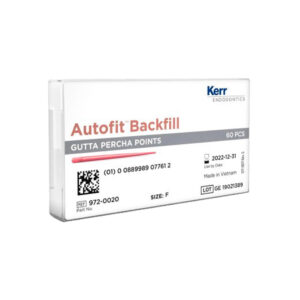 Kerr Endodontics Autofit Backfill Gutta Percha Points Spill Proof Pack Size F (50)