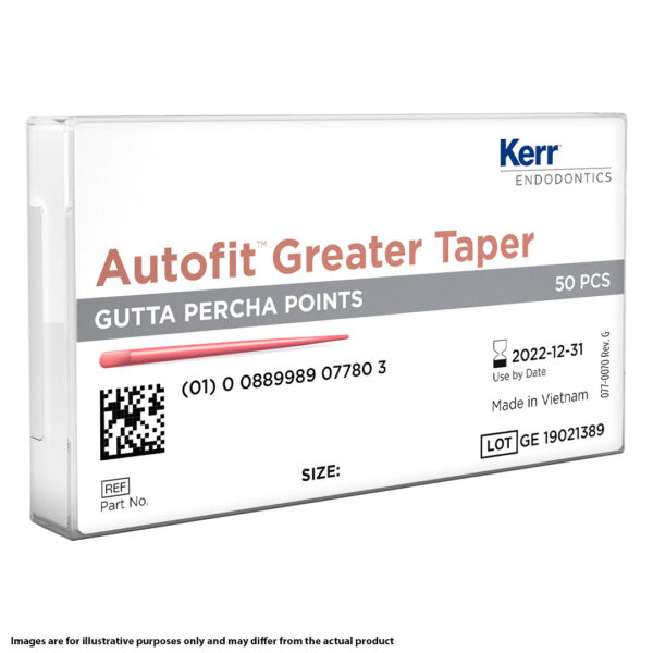 Kerr Endodontics Autofit Greater Taper Gutta Percha Points Spill Proof Pack .04 Taper Purple (50) Kerr Endodontics Autofit Greater Taper Gutta Percha Points Spill Proof Pack .04 Taper Purple (50)