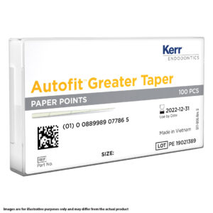 Kerr Endodontics Autofit Greater Taper Paper Points Spill Proof Pack .04-.12 Taper Assorted (100)