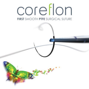 Coreflon Suture Black PTFE 6/0 with DS13 13mm 1/2 Circle Round Bodied Taper Cut Needle 55cm (12)