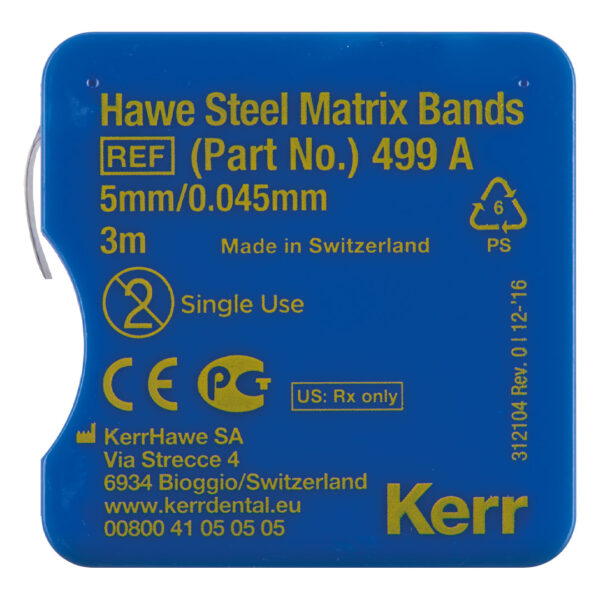 Kerr Hawe Matrix Band Steel 0.045mm Thin 5mm x 3m Roll Kerr Hawe Matrix Band Steel 0.045mm Thin 5mm x 3m Roll