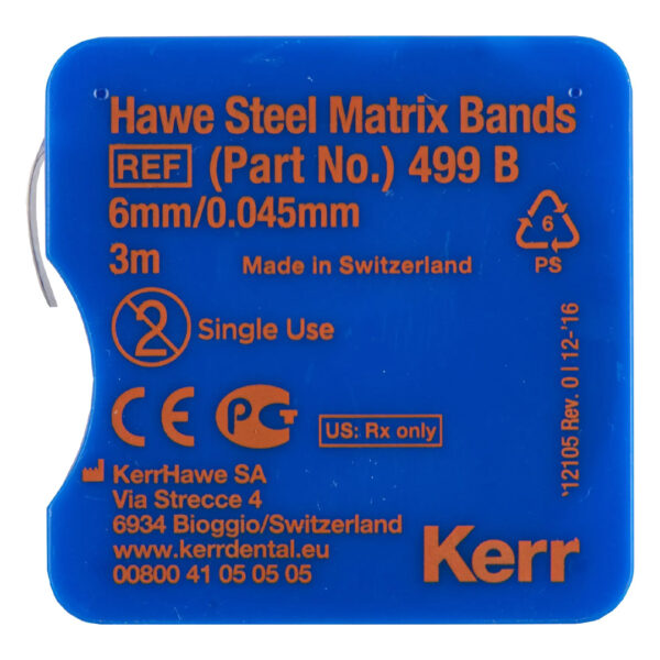 Kerr Hawe Matrix Band Steel 0.045mm Thin 6mm x 3m Roll Kerr Hawe Matrix Band Steel 0.045mm Thin 6mm x 3m Roll