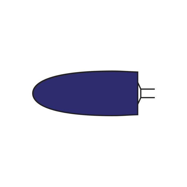 Kerr Hawe Identoflex Super Acrylic Polishers Flame Narrow Coarse Dark Blue Mounted HP 44mm (6)
