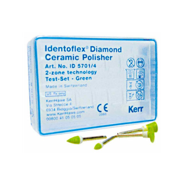 Kerr Hawe Identoflex Diamond Ceramic Polishers Testset Assorted Green/White RA (4) Kerr Hawe Identoflex Diamond Ceramic Polishers Testset Assorted Green/White RA (4)
