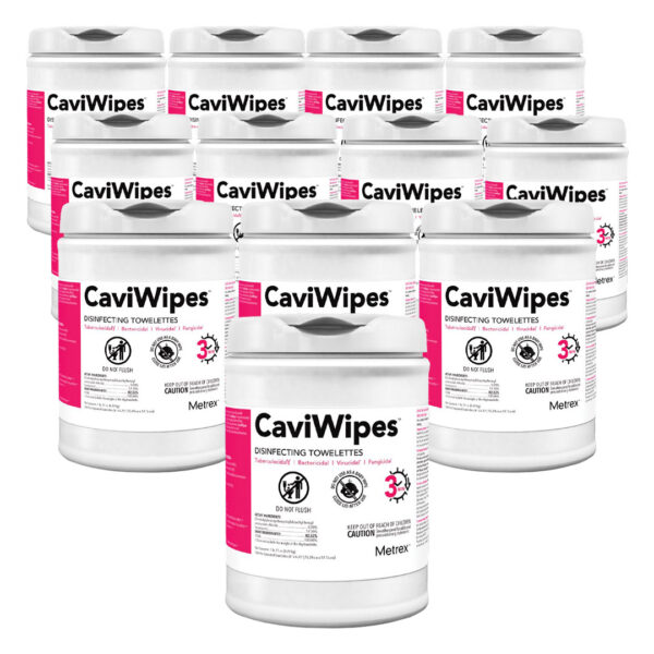 Kerr Metrex CaviWipes Disinfecting Towelettes Canister 150mm x 170mm 160's (12) Kerr Metrex CaviWipes Disinfecting Towelettes Canister 150mm x 170mm 160's (12)