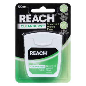 Reach Cleanburst Spearmint Waxed Dental Floss 50m