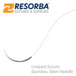 Resorba Glycolon Suture 5/0 with DS 18 18mm 3/8 Circle Reverse Cutting Needle 70cm Undyed (24)