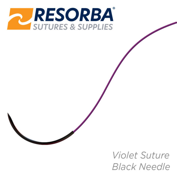 Resorba Glycolon Suture 5/0 with DS 18 18mm 3/8 Circle Reverse Cutting Needle 45cm Violet (24)