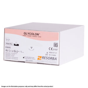 Resorba Glycolon Suture 5/0 with DSM 13 13mm 3/8 Circle Premium Reverse Cutting Needle 70cm Violet (24)