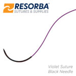 Resorba Glycolon Suture 6/0 with DSM 11 11mm 3/8 Circle Premium Reverse Cutting Needle 45cm Violet (24)