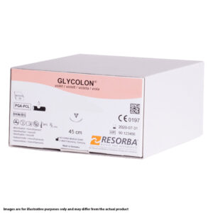 Resorba Glycolon Suture 6/0 with DSM 13 13mm 3/8 Circle Premium Reverse Cutting Needle 45cm Violet (24)