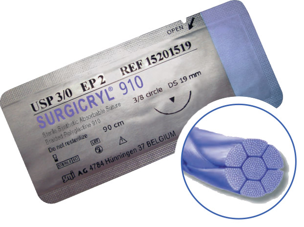 Surgicryl-910-Sutures Surgicryl 910 Polyglactine